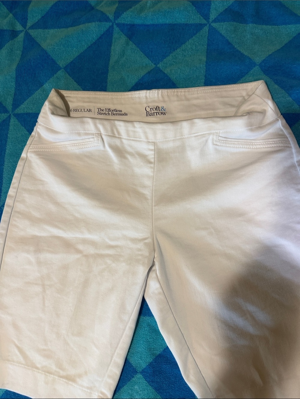 croft & barrow White Stretch Bermuda Shorts
